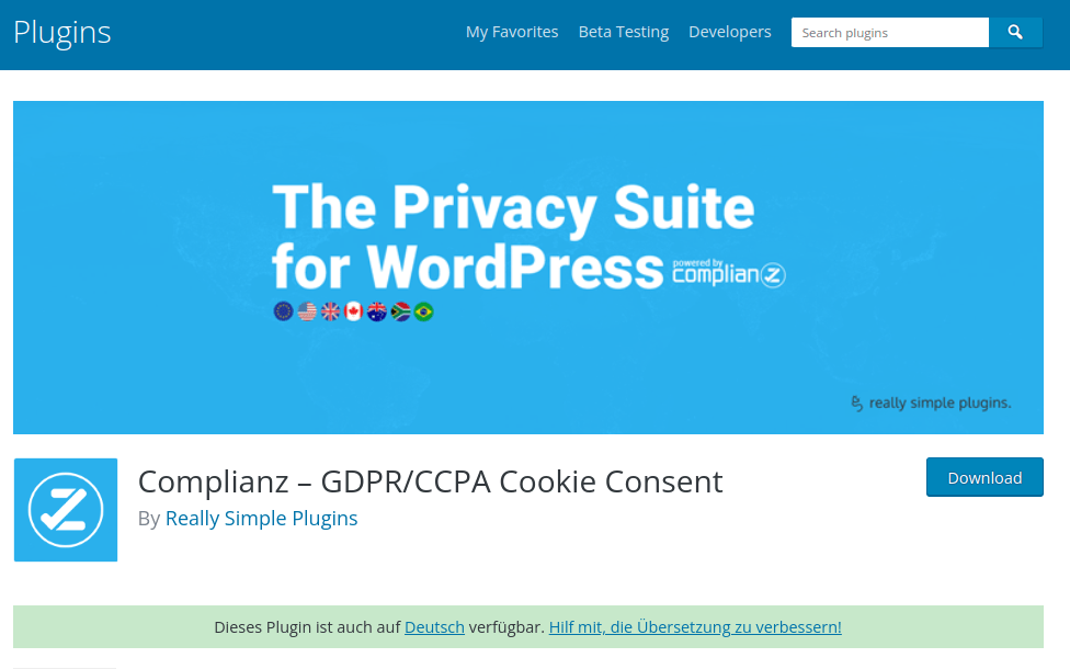 Das Wordpress Plugin Complianz
